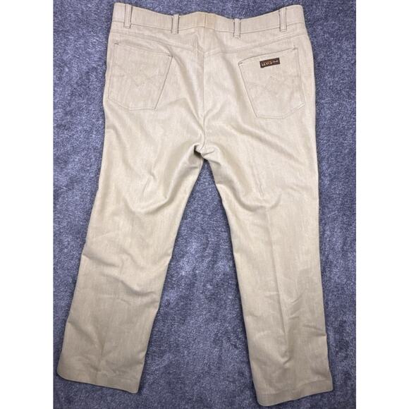 Vintage Levis Sportswear 70s Flare Pants 36x32 Gray Beige USA Made - Picture 4 of 6